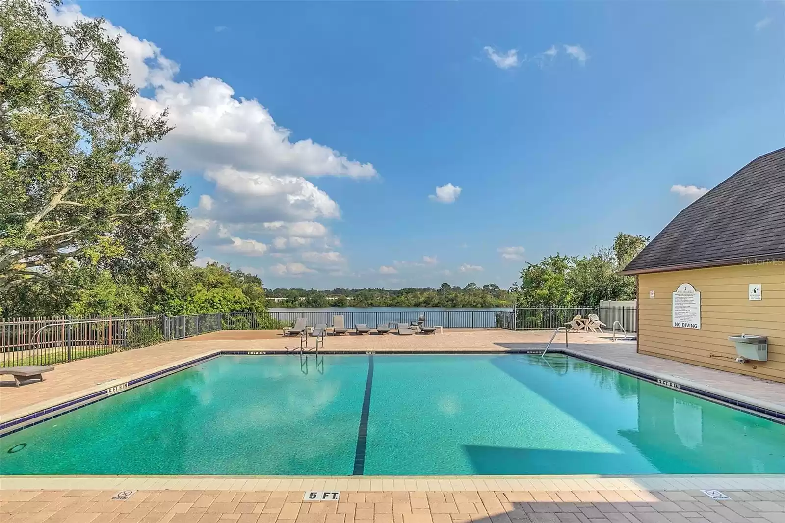 POOL VIEW WITH VIEW OF LAKE