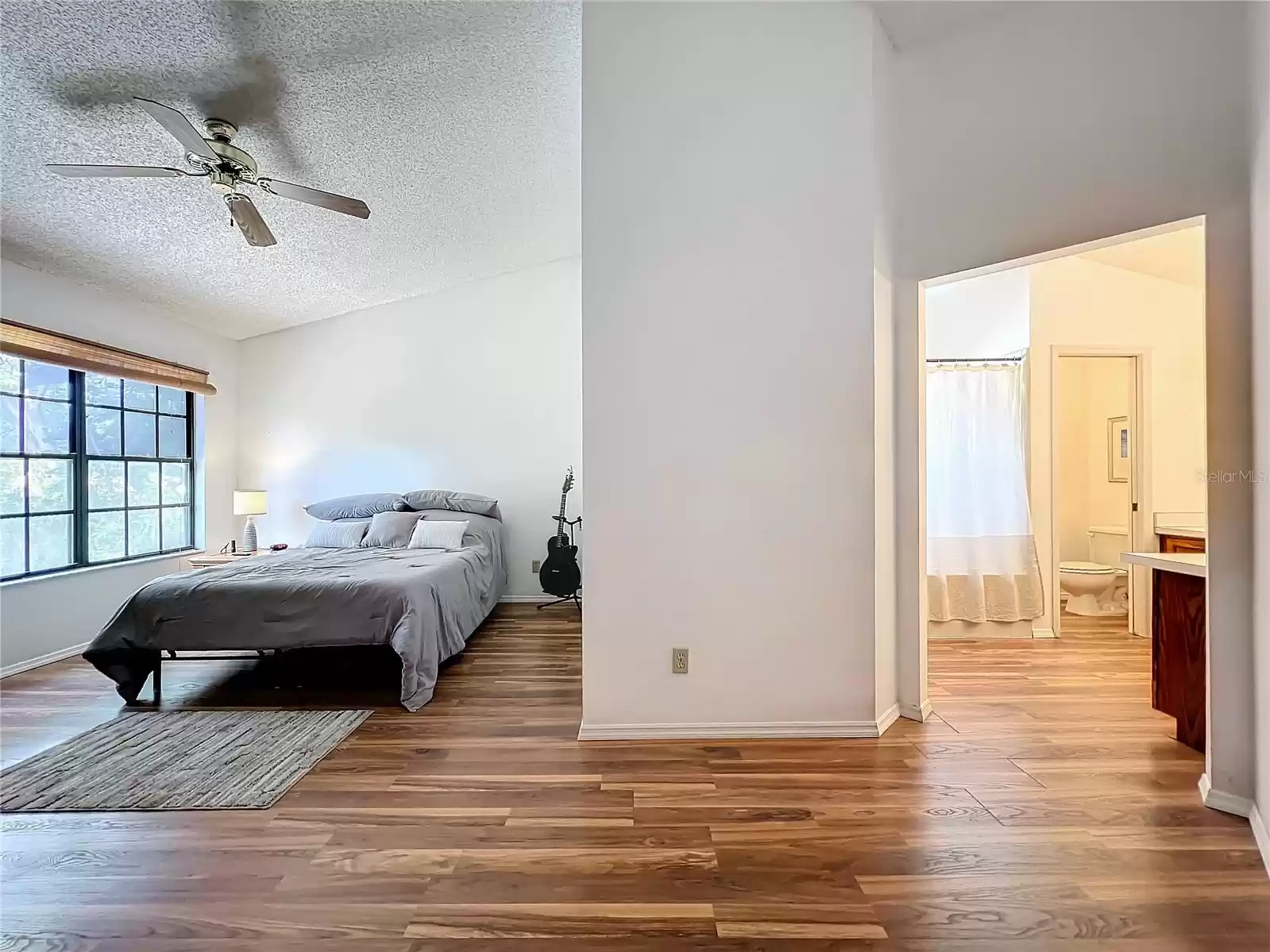 Looking into the Owner's Bedroom and Ensuite with ne LPV flooring!