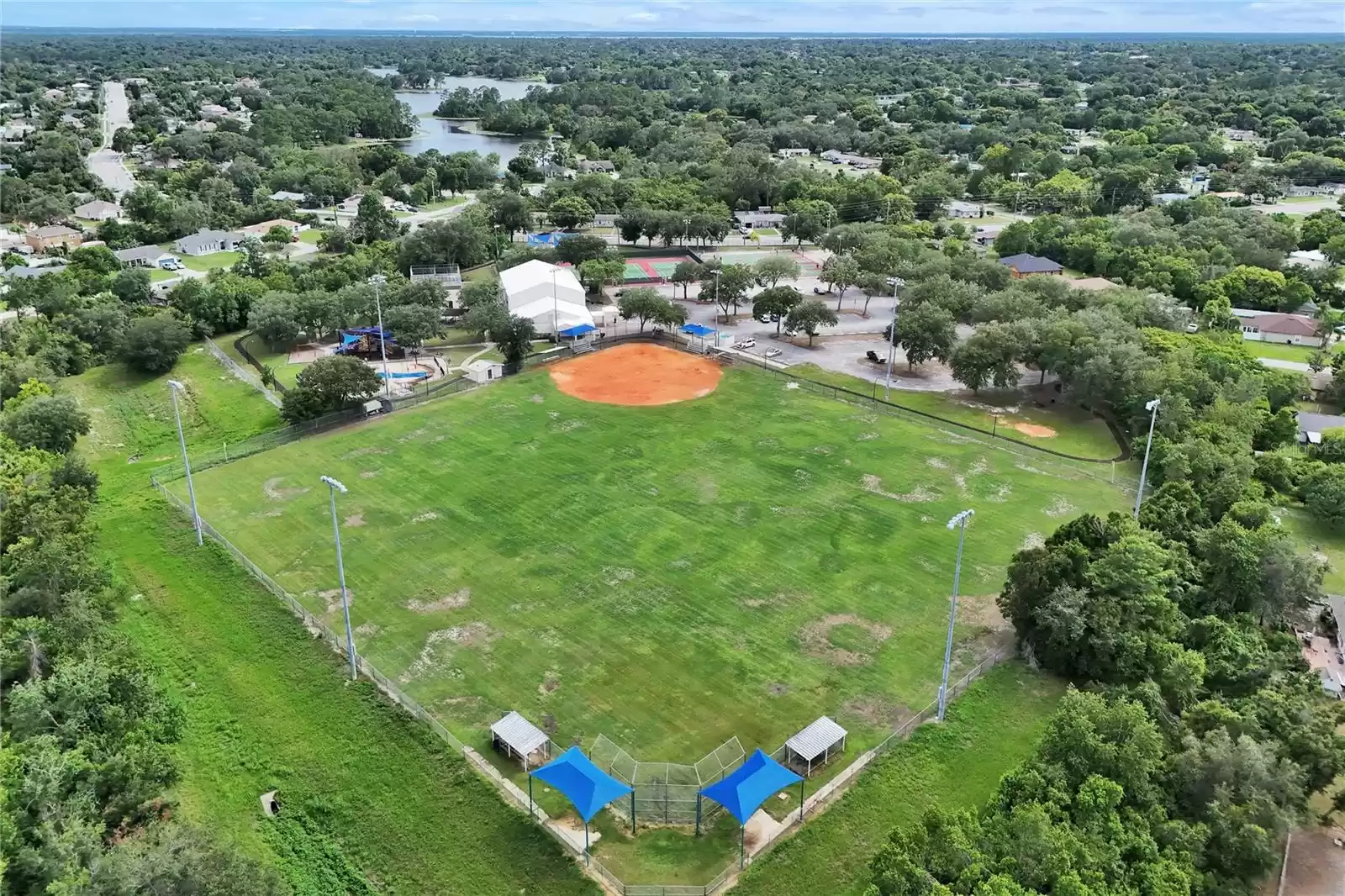 Drone shot of park