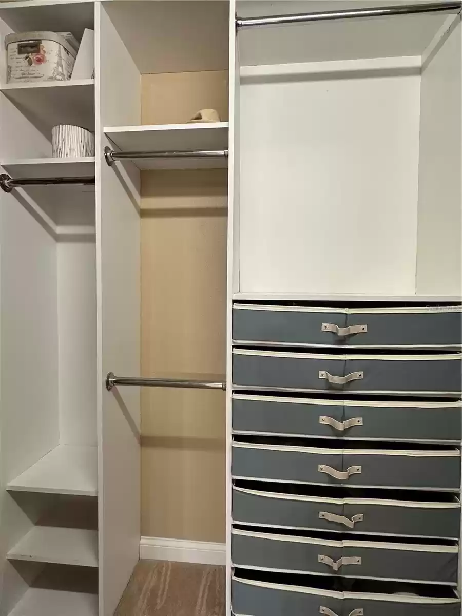 Storage Organizer within Master Bedroom Closet