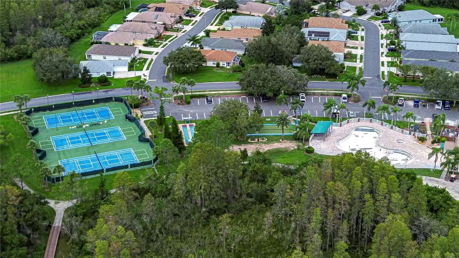 Aerial view of amenities