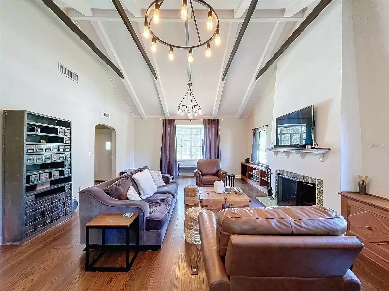 Vaulted living room