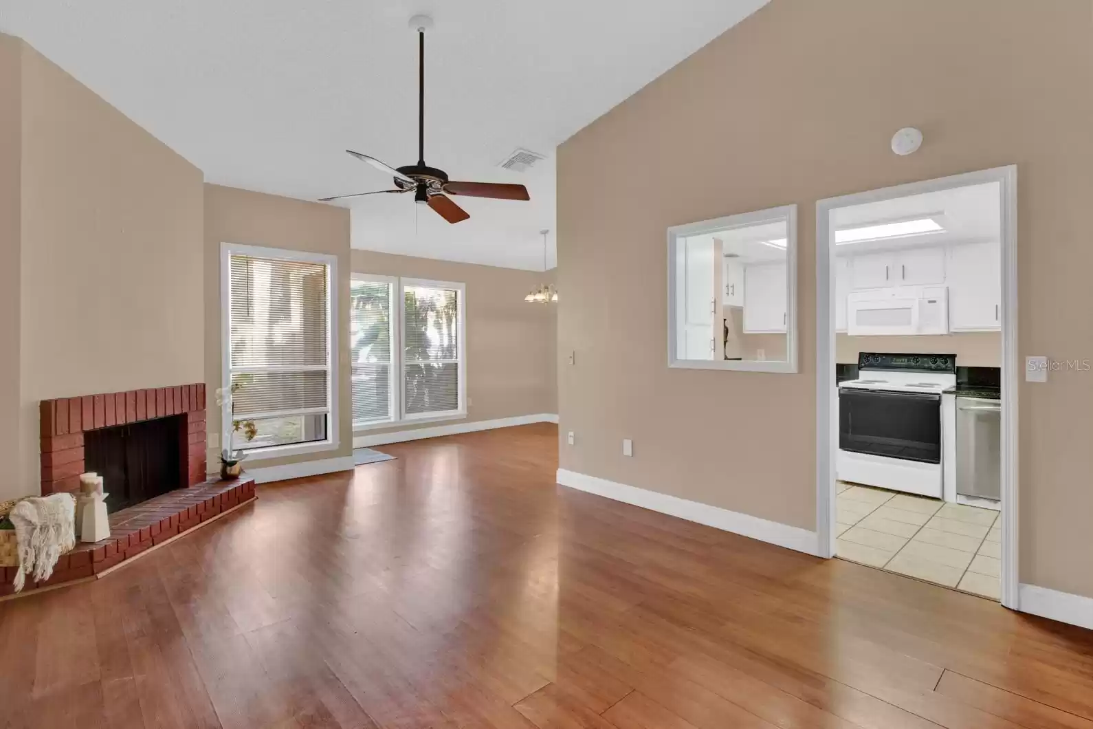 Living Room w/Wood Burning Fireplace