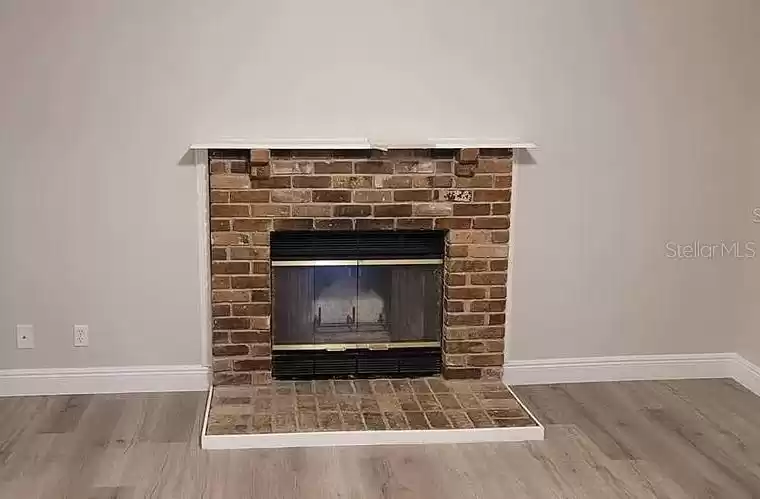 Wood burning fireplace