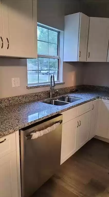 Kitchen double sink and stainless appliances