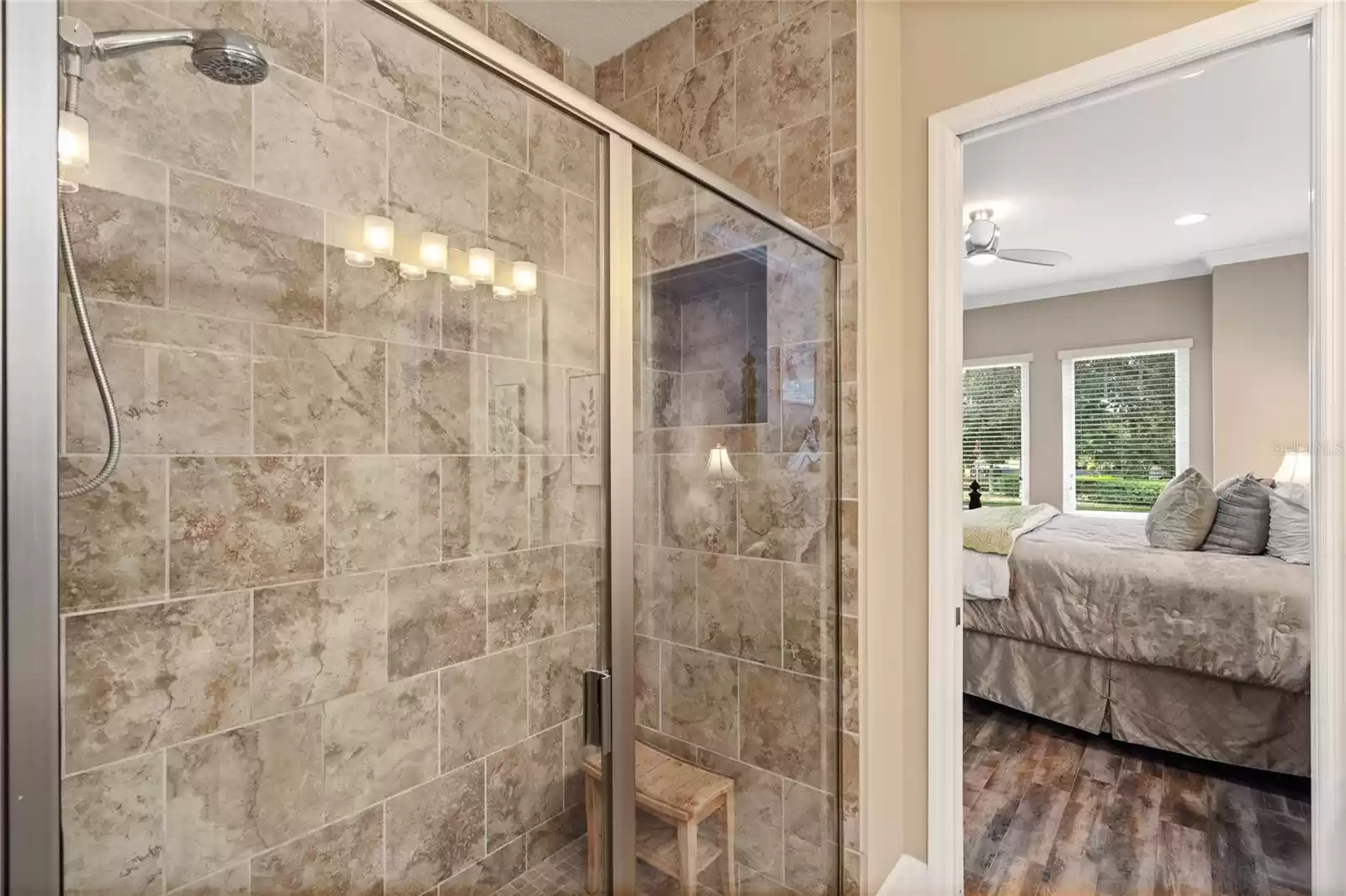 First Floor Primary Shower with a NOOK