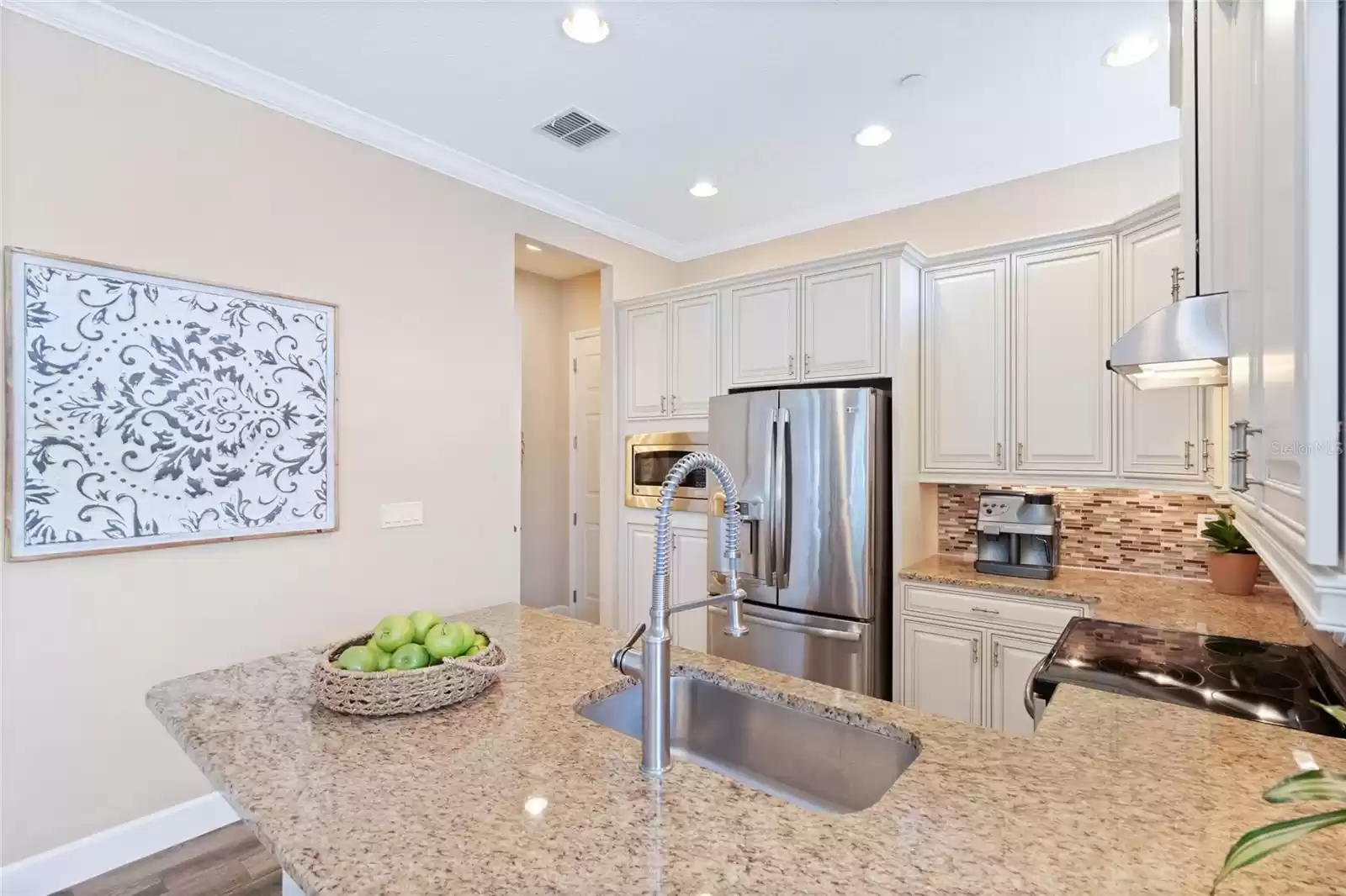 Kitchen with Under Mounted Farm Sink and New Faucet