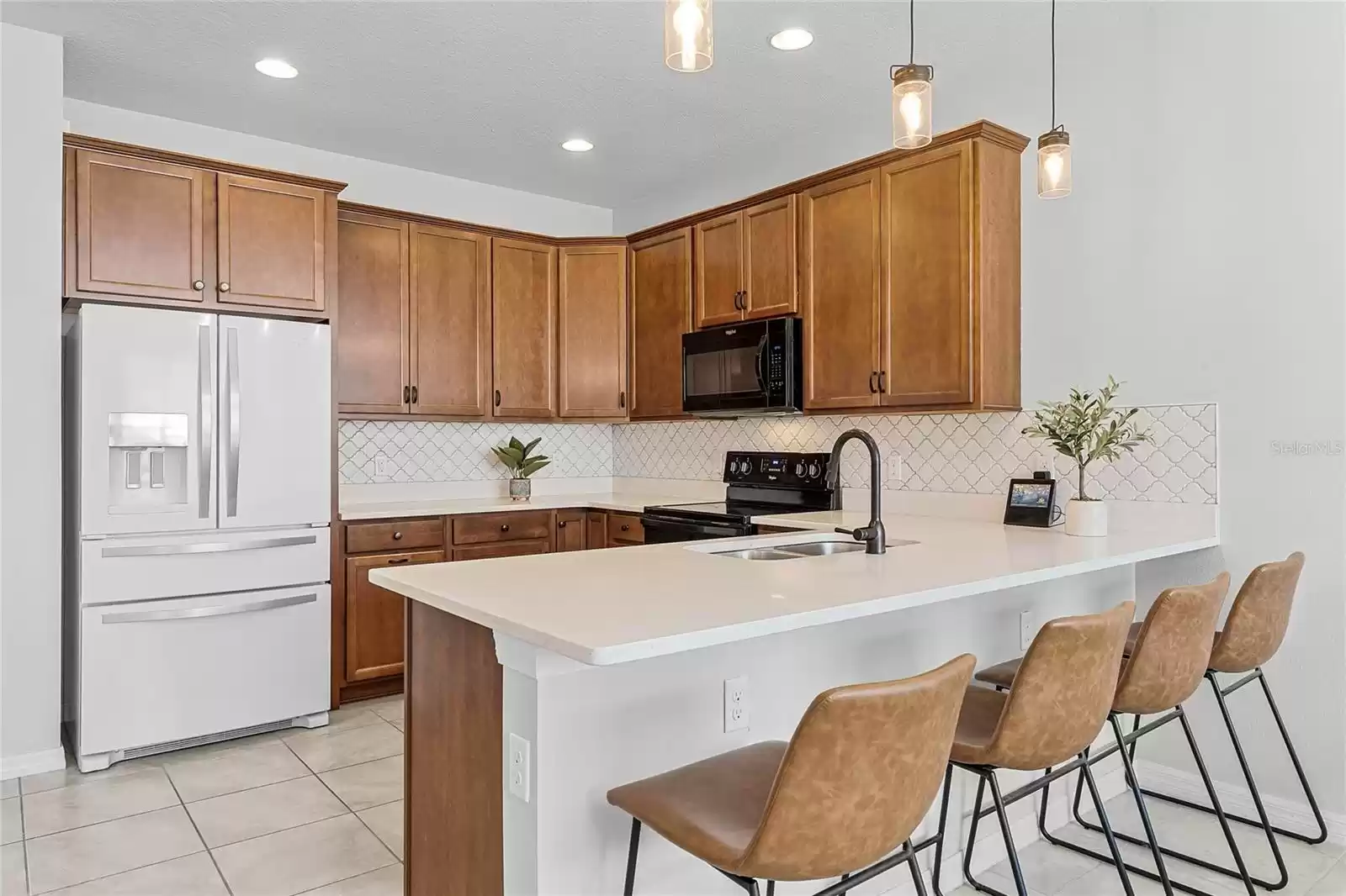 Updated kitchen with quartz countertops