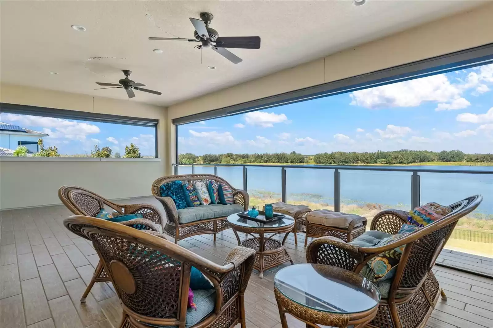 Covered second floor patio view