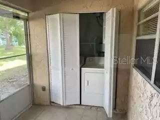 Lanai with laundry area