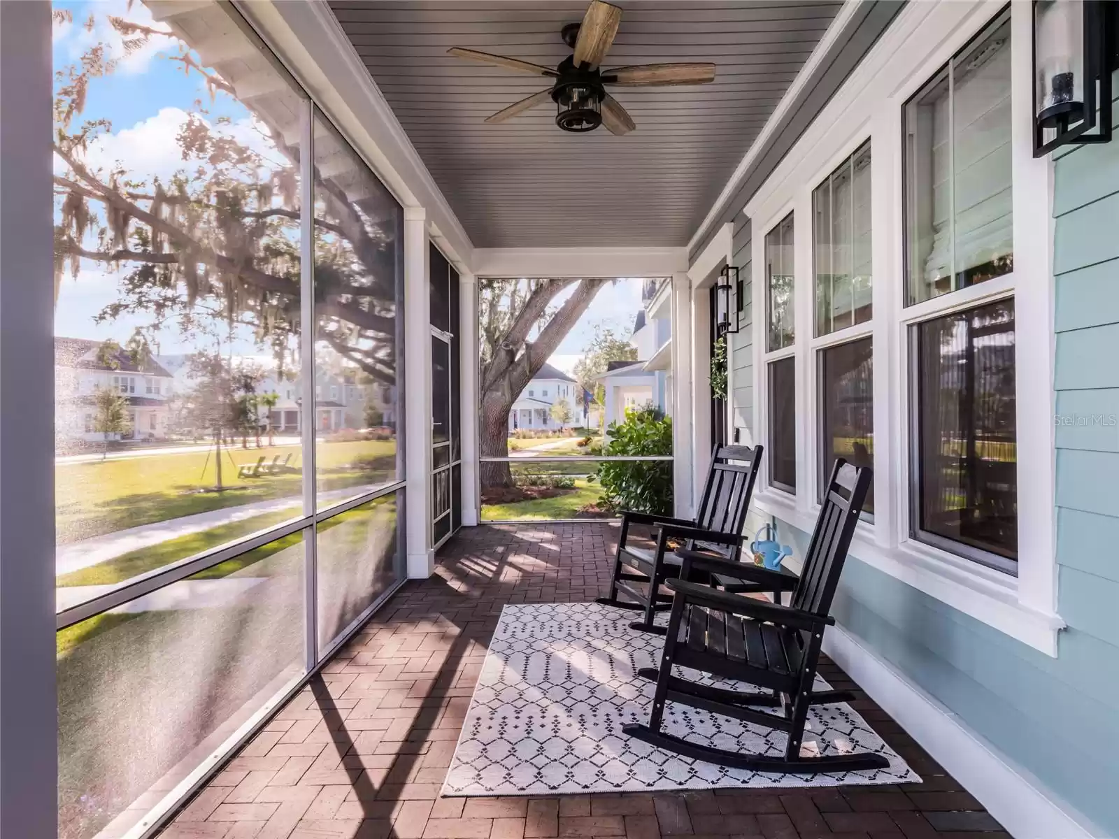 overlook the spacious green space from your screened porch, what a place to relax and take in Florida Weather.