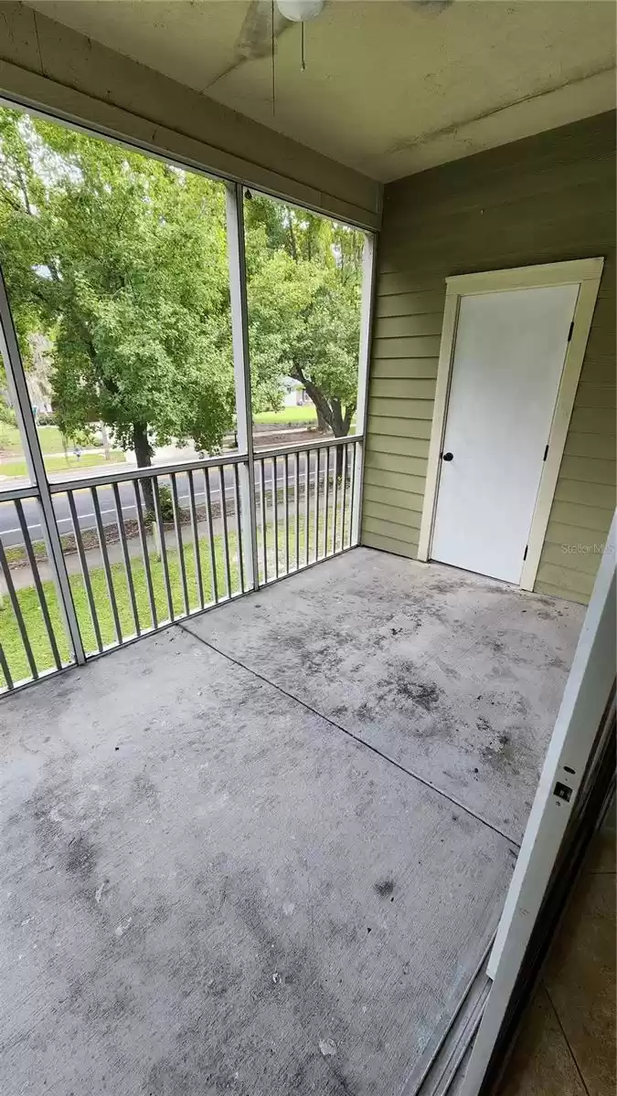 Screened Balcony with Built-in closet