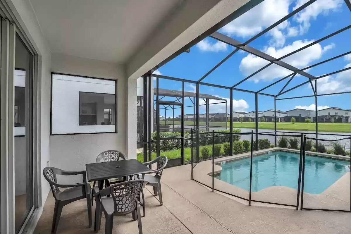 Pool with covered porch