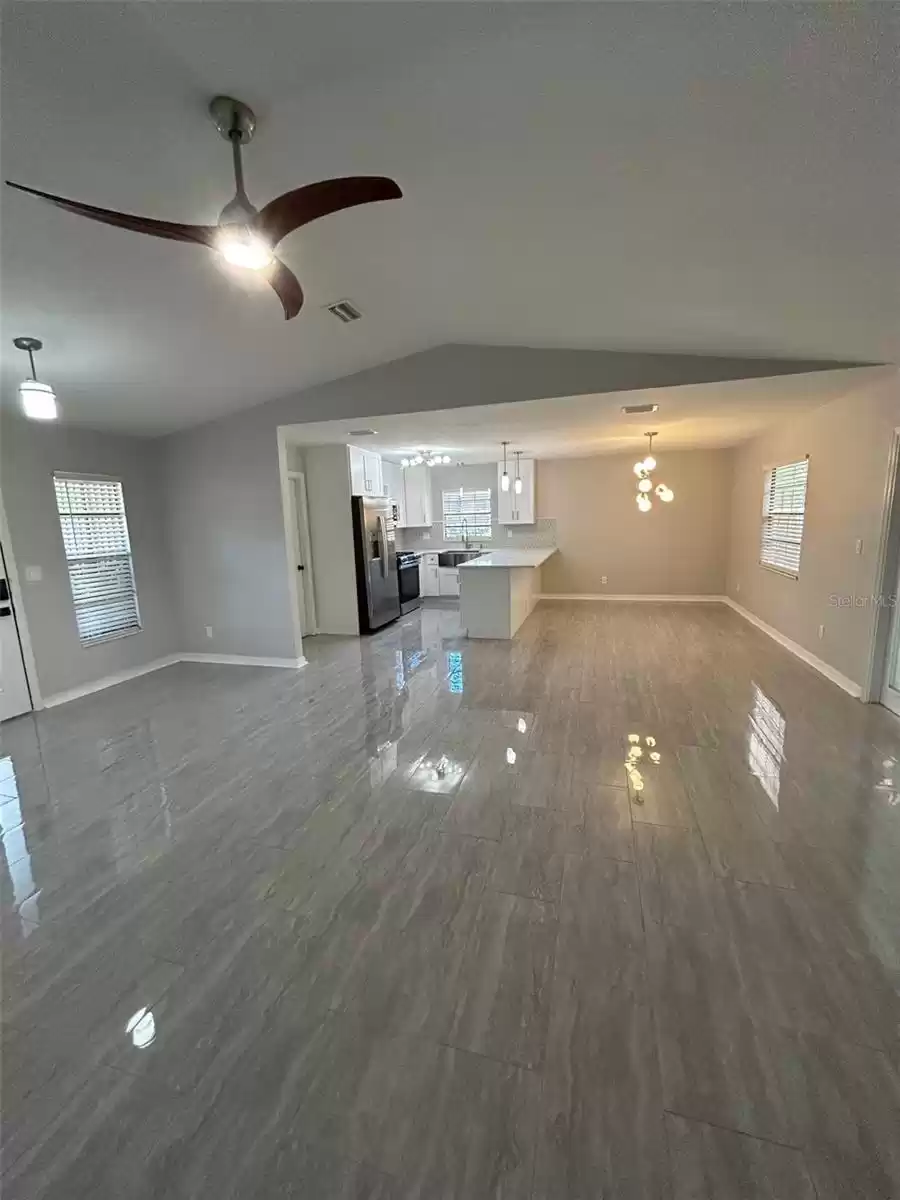 Great Room to Kitchen and Dining Area