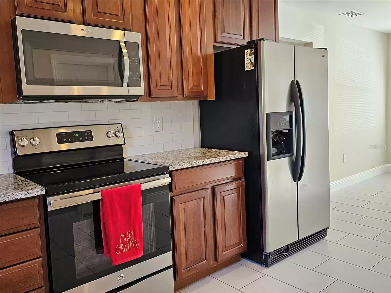 All stainless steel appliances.