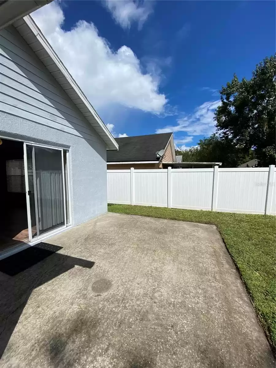 Back Patio with Sliding Door