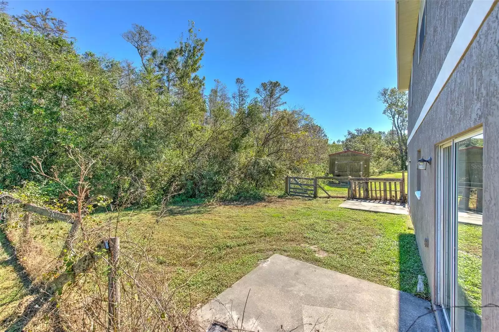 Fenced in area in backyard for pets