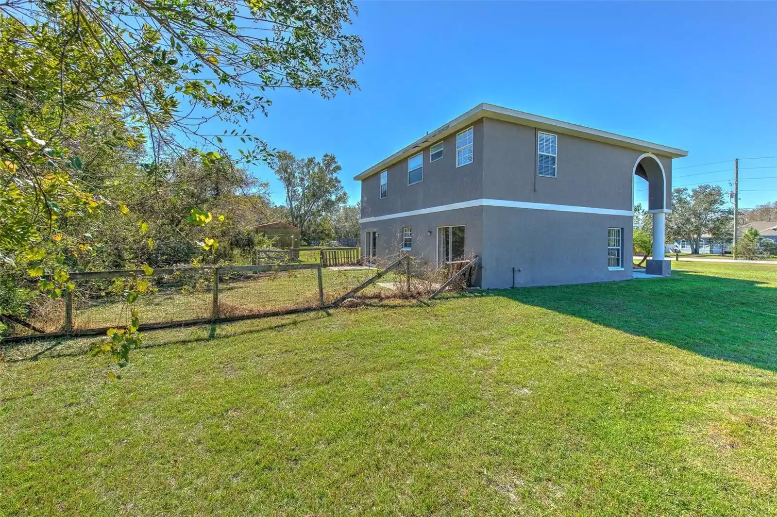 Backyard view from side of property