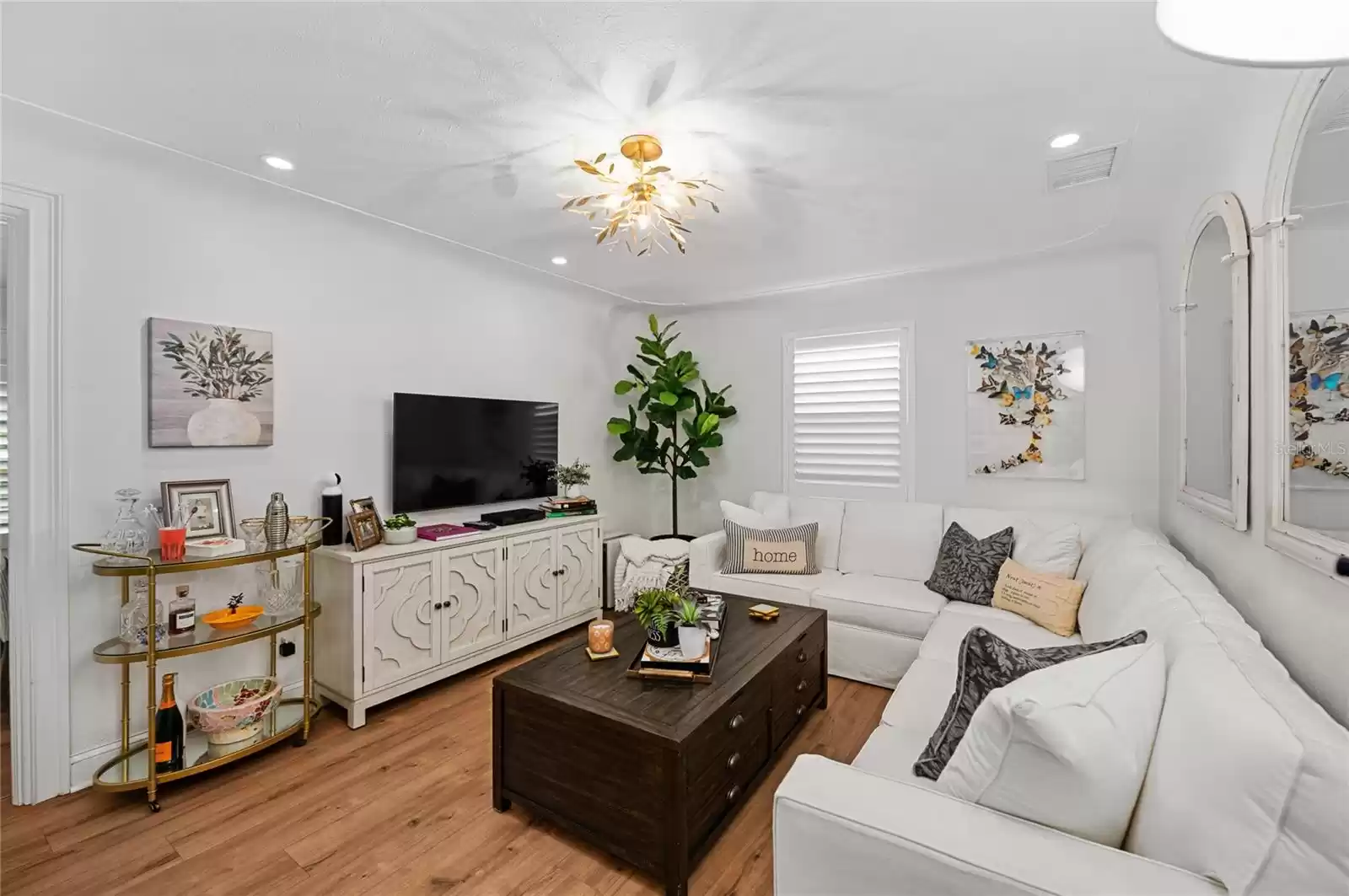 Living room, Plantation shutters throughout the home.