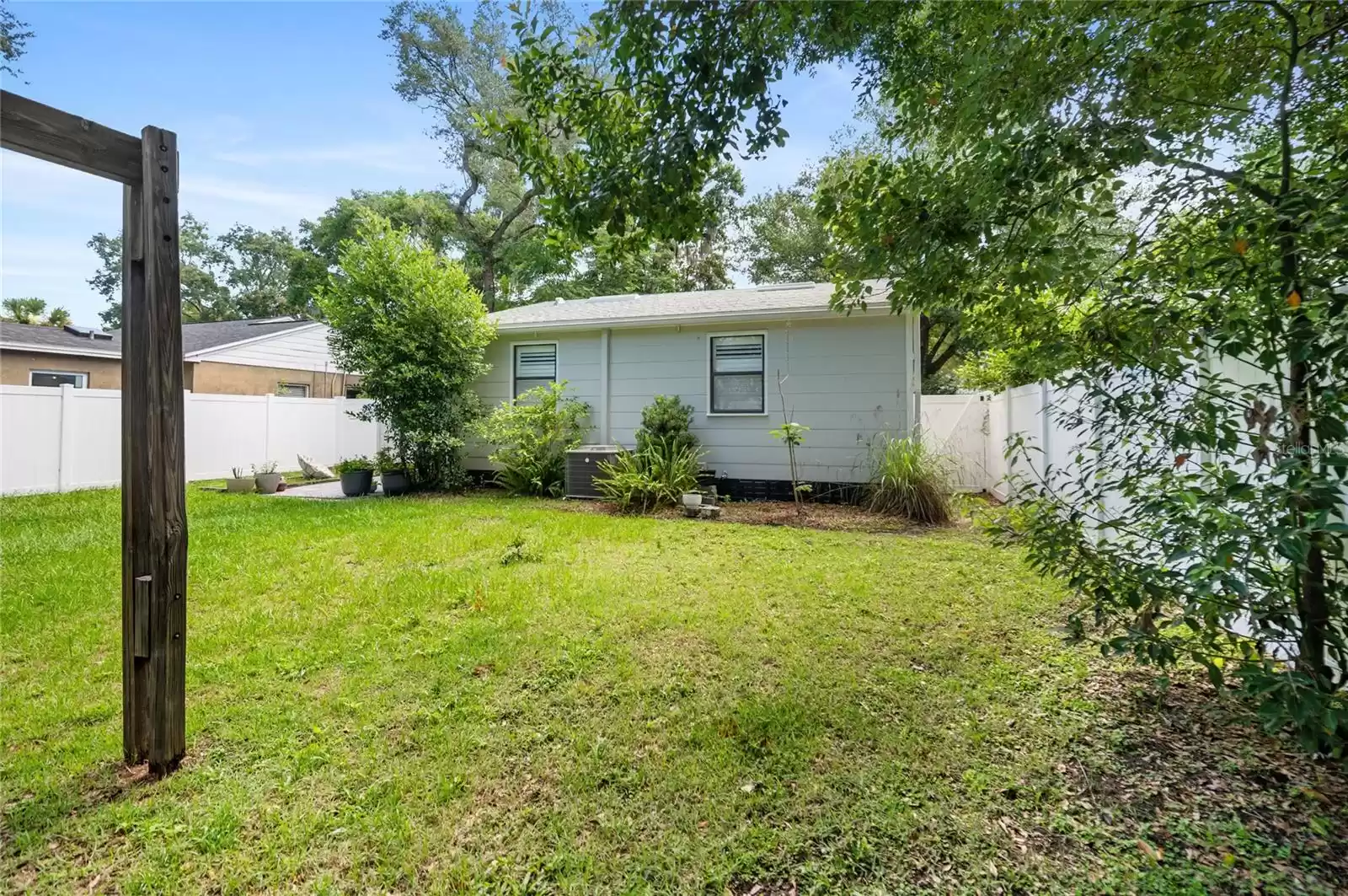 Rear yard facing the home.