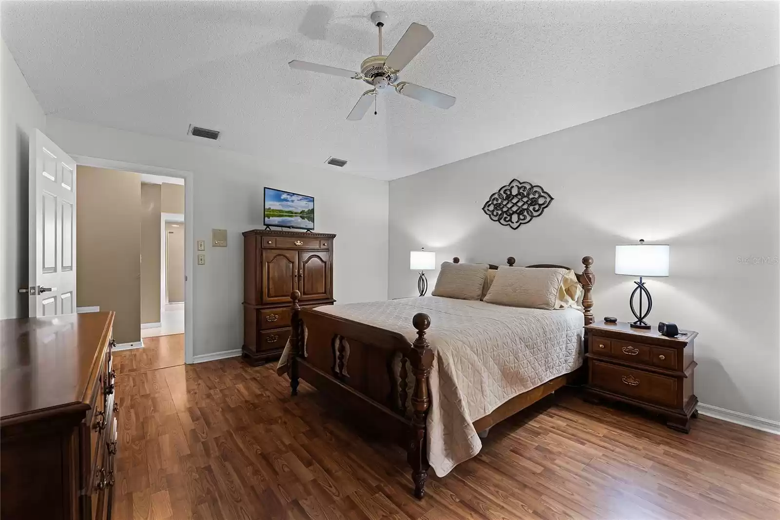 Master Bedroom with ensuite Bathroom and Walk in Closet.