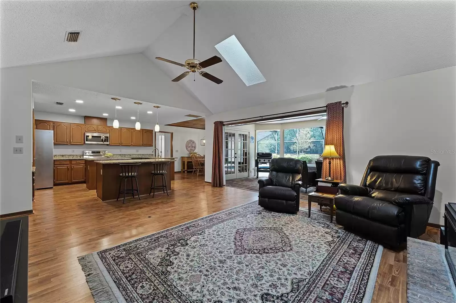 Family Room with Pool view