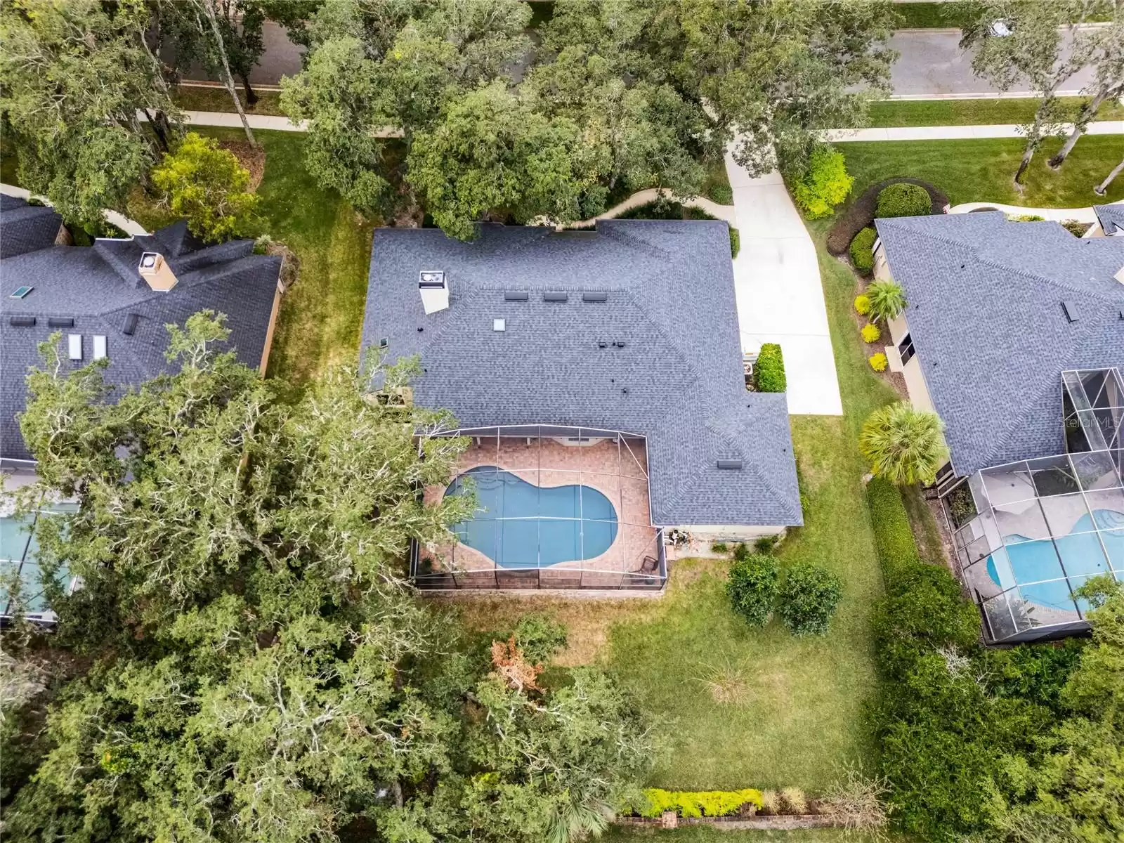 Aerial View.  Recently replaced Roof, Skylights, Gutters and Gutter Guards