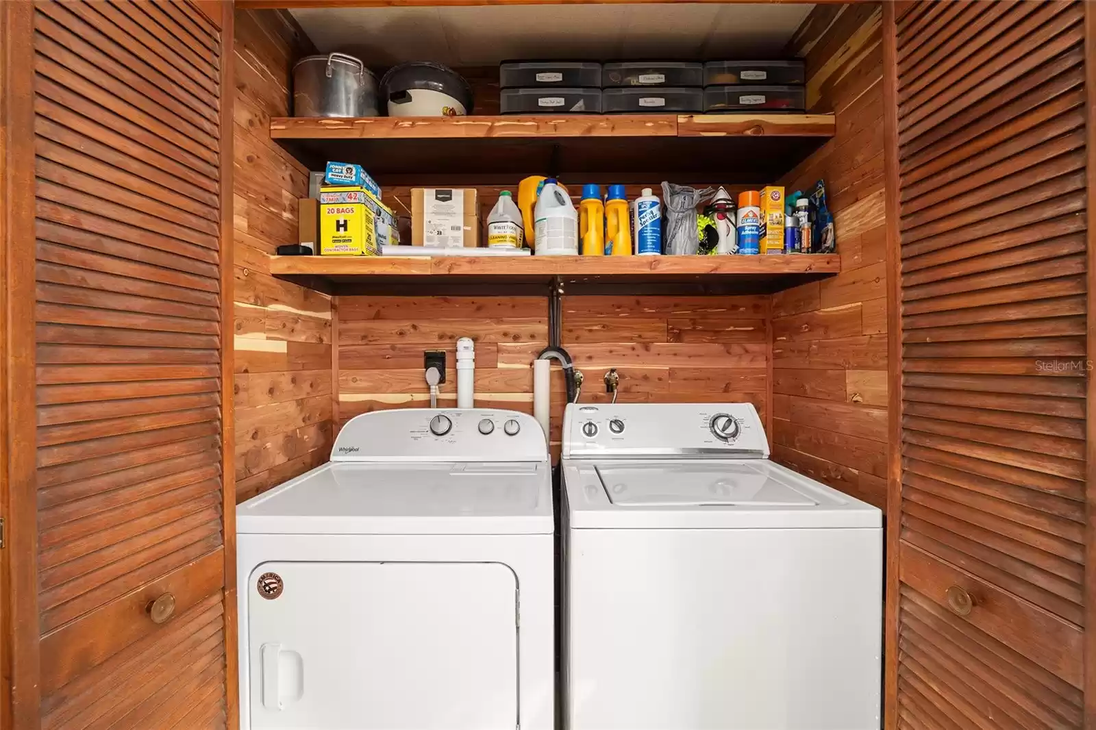 Laundry Closet with Shelves