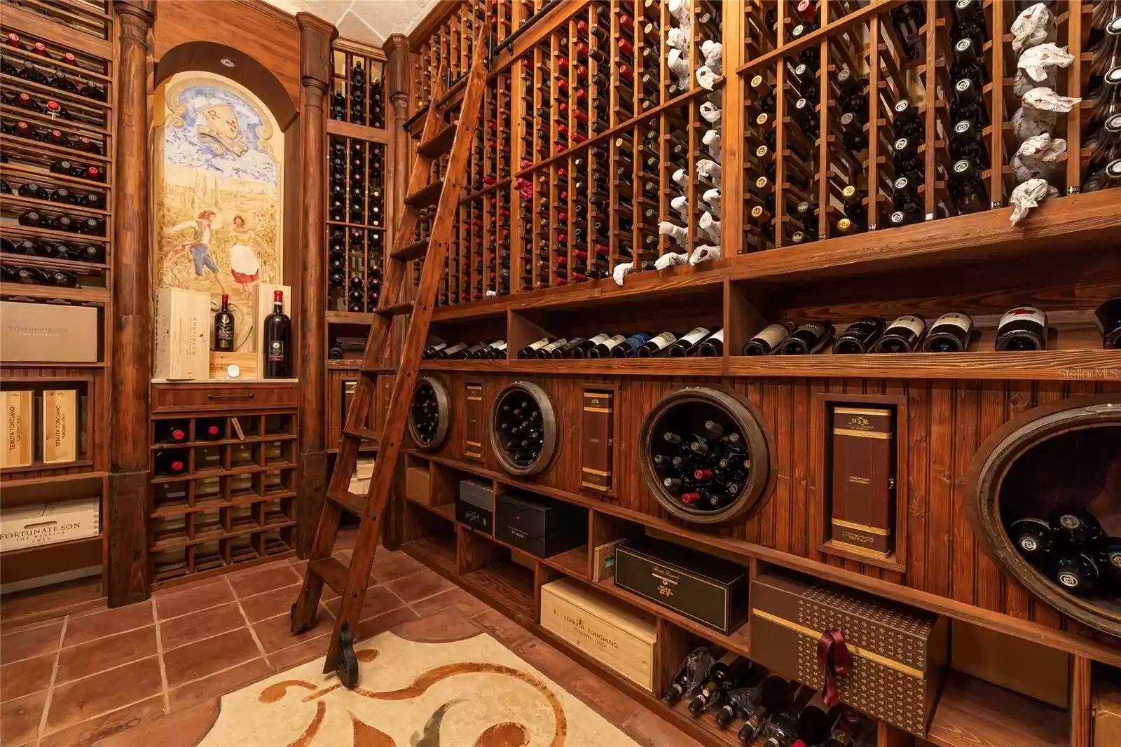 Approximately 1500 bottle wine cellar.