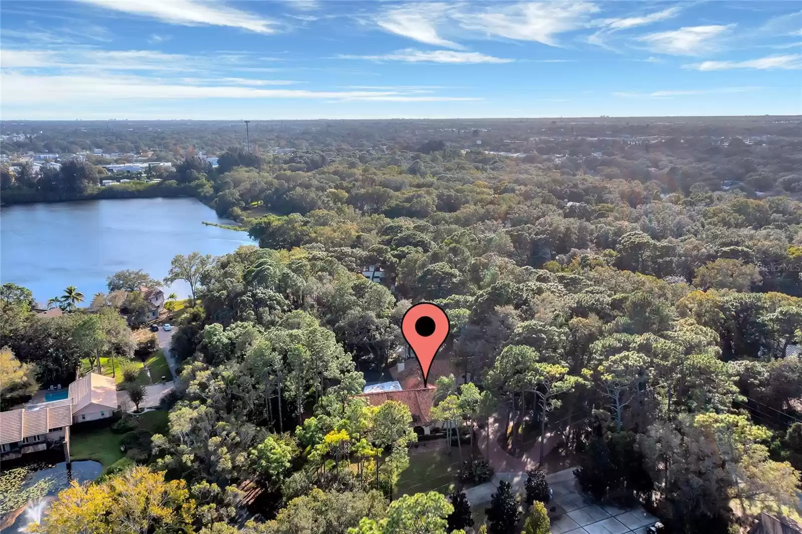 Overview Pointer of House and Afar Landscape