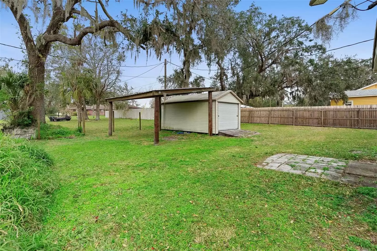 Back yard covered parking